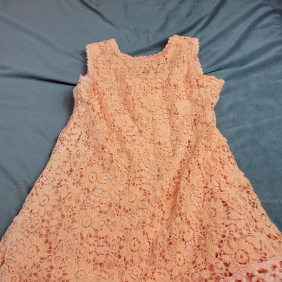Just-One Crochet Lace Dress With Tassel Hem Size Small Boho Festival Fully Lined - Picture 9 of 11